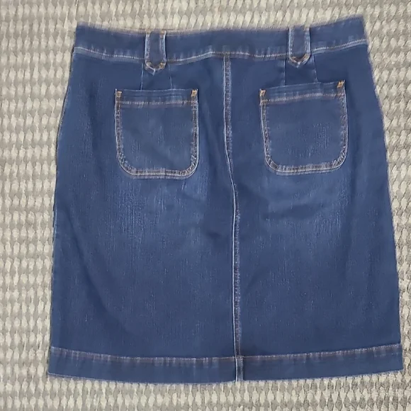 Talbots Dark Blue Button-Front‎ Pencil Skirt - Picture 2 of 12